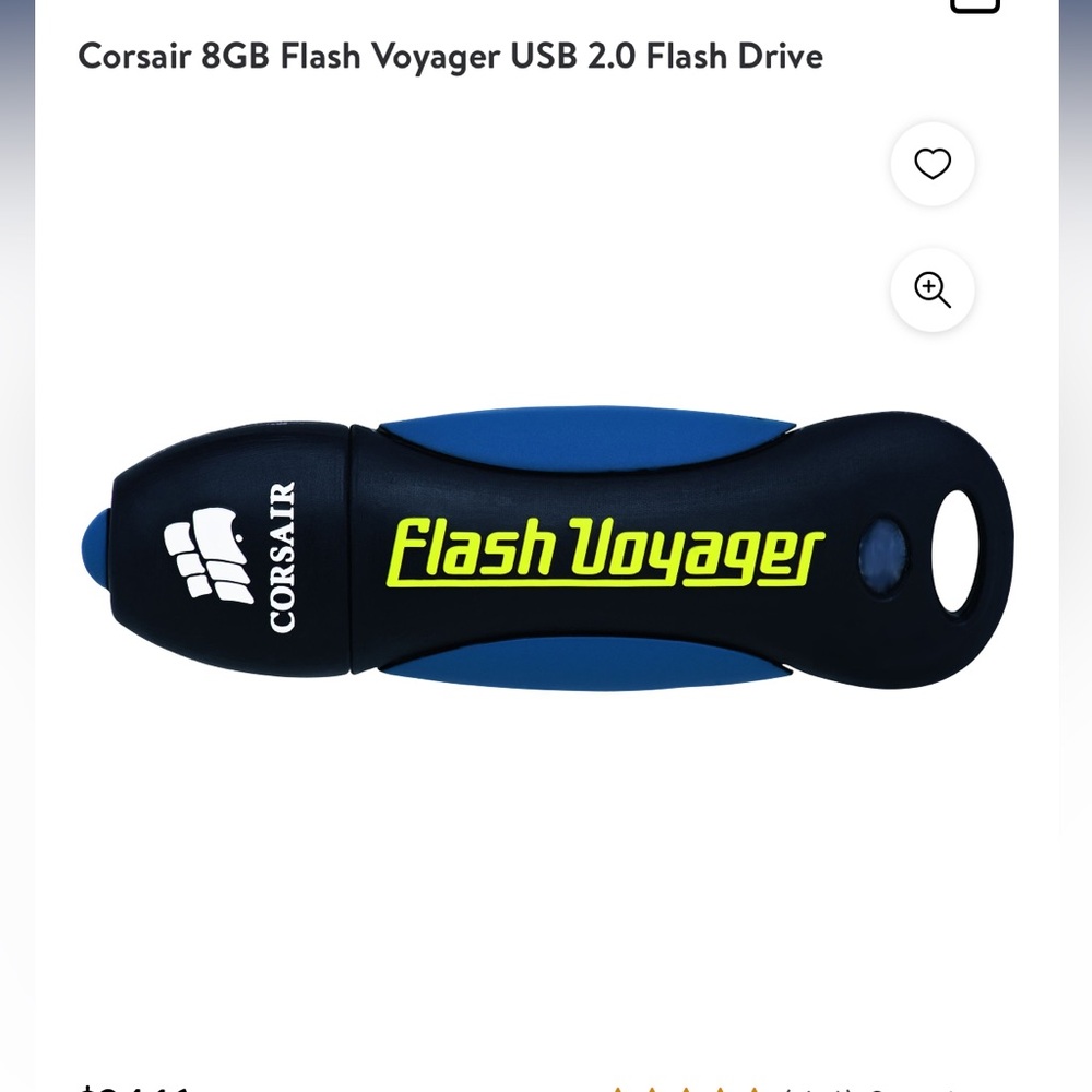 Corsair 8GB Flash Voyager USB 2.0 Flash Drive